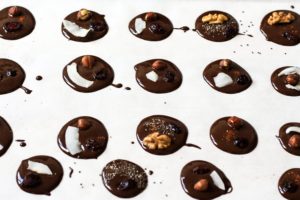 melted chocolate drops